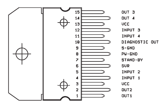 TDA7375 — 4х канальный УМЗЧ