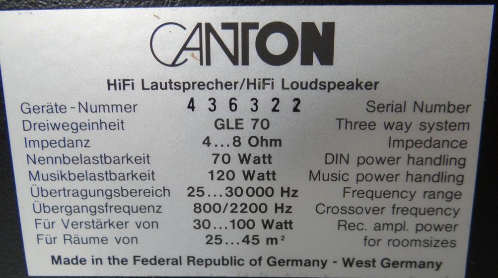 Canton GLE 70 Canton GLE 70