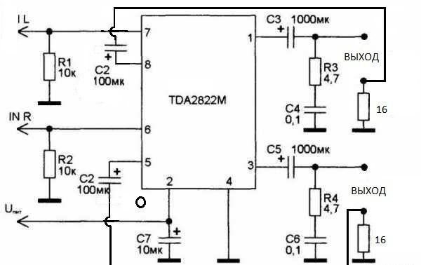 TDA2822 – не стандартная переделка усилителя по схеме ИТУН