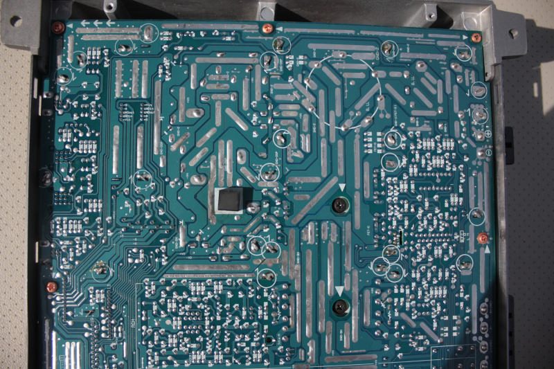 Обратная сторона платы Pioneer RS-A2 с пайкой и экраном